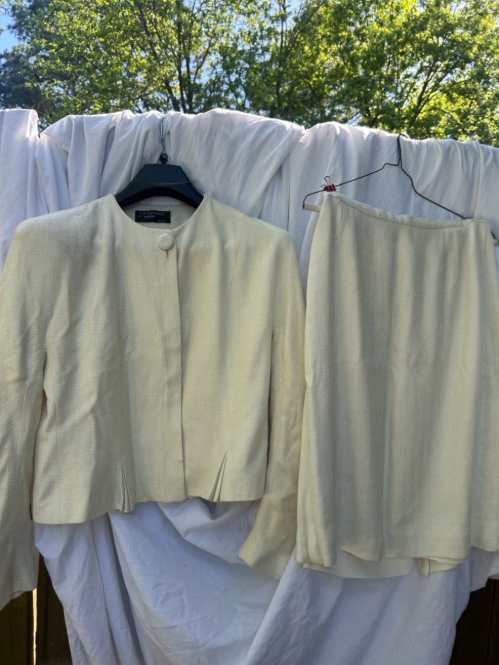E.R. Gerard for Renlyn Ivory 2-Piece Skirt Suit | Size 14 | Classic Elegant Set
